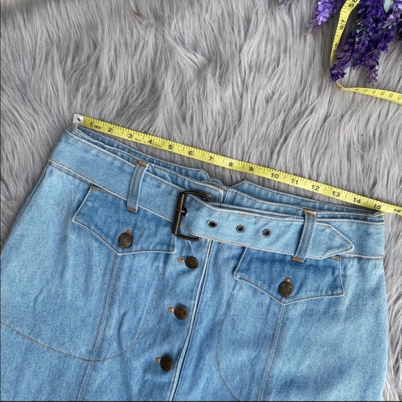Vintage Daily Wear Light Wash Denim Skirt 13/14 - Picture 7 of 10